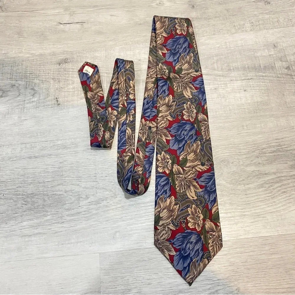 Marsh Creek Cravate Floral French Tapestry Necktie 100% Silk - Picture 7 of 7